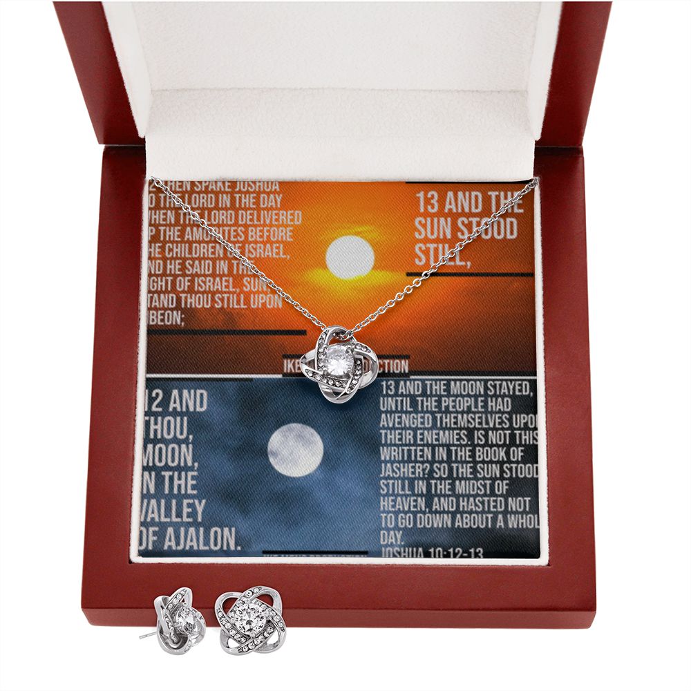 IKE MENS SCRIPTURE COLLAGE LOVE KNOT EARRING AND NECKLACE SET