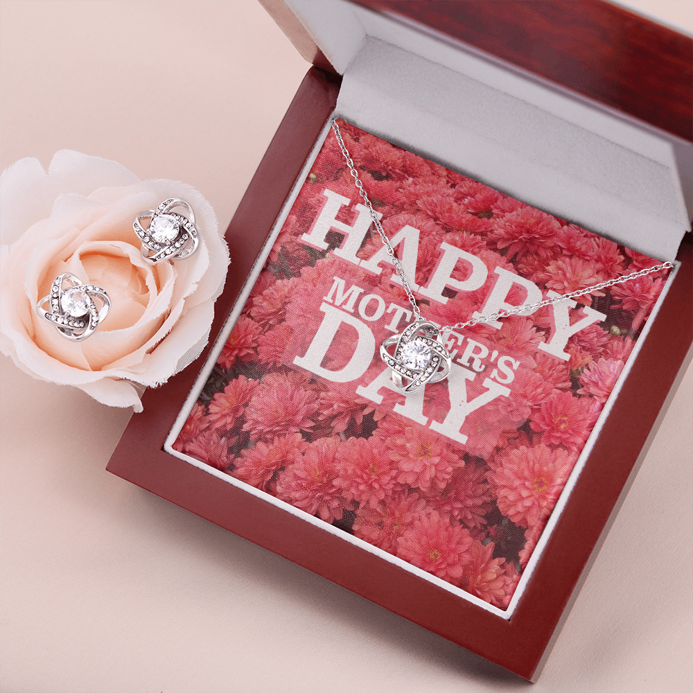 Happy Mother's Day Love Knot Earring and Necklace