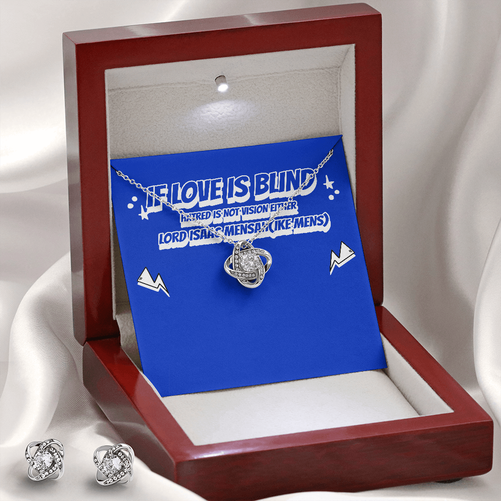IKE MENS Quote Love Knot Earring & Necklace