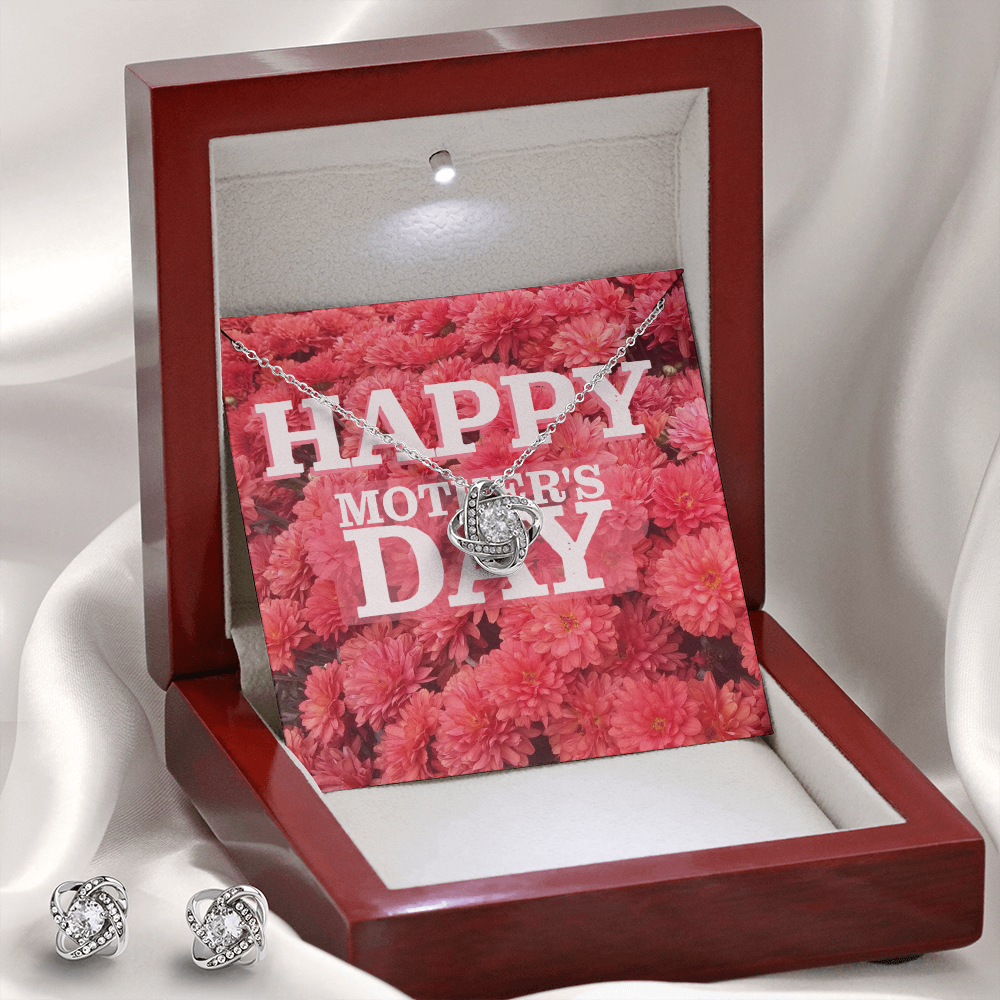 Happy Mother's Day Love Knot Earring and Necklace