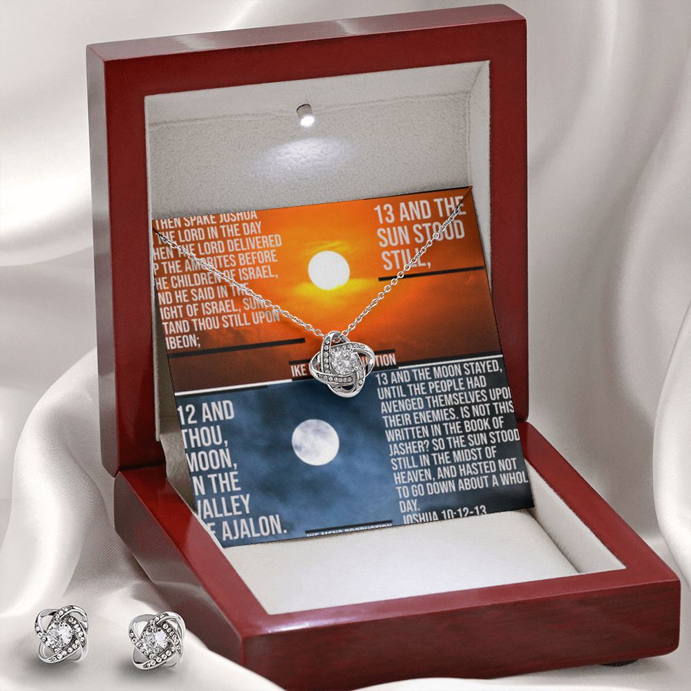 IKE MENS SCRIPTURE COLLAGE LOVE KNOT EARRING AND NECKLACE SET