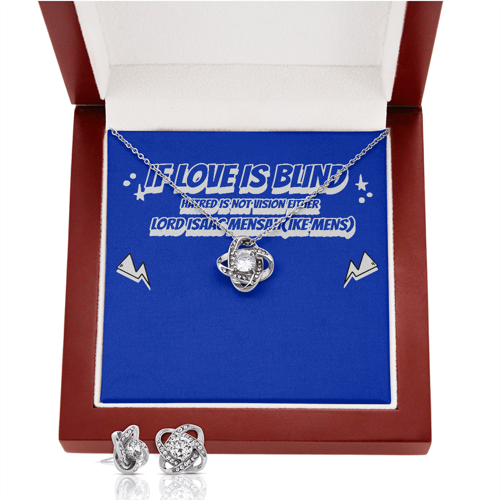 IKE MENS Quote Love Knot Earring & Necklace