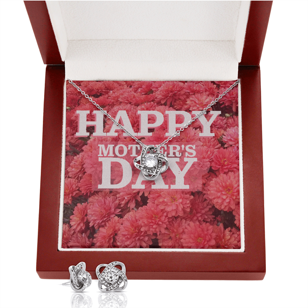 Happy Mother's Day Love Knot Earring and Necklace