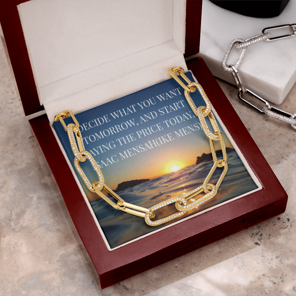 IKE MENS Quote Forever Linked Necklace