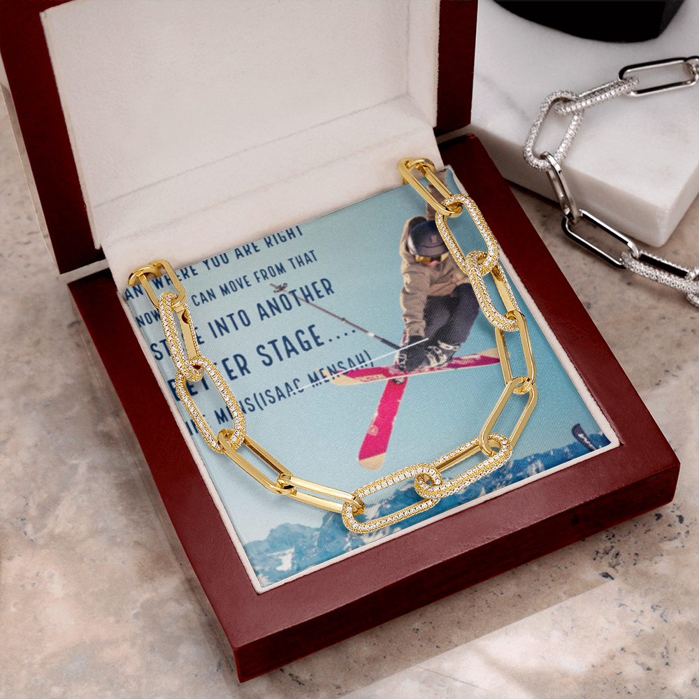 IKE MENS Quote Forever Linked Necklace