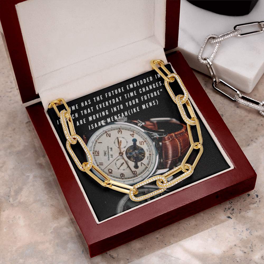 IKE MENS Quote Forever Link Necklace