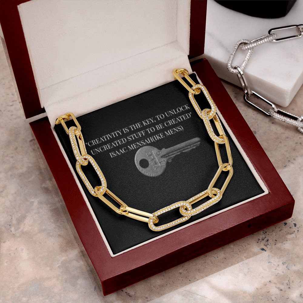IKE MENS Quote Forever Linked Necklace