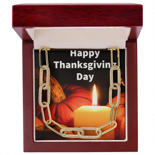 Happy Thanksgiving Day Forever Linked Necklace