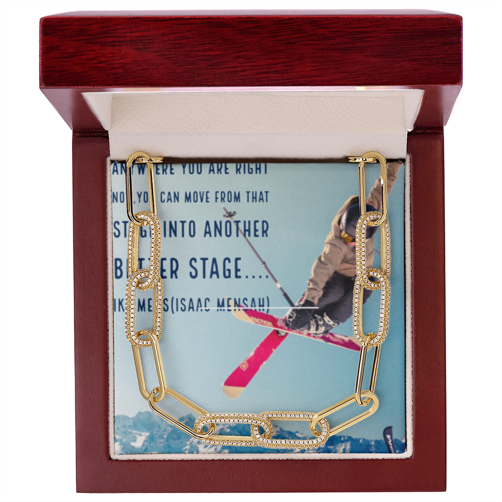 IKE MENS Quote Forever Linked Necklace