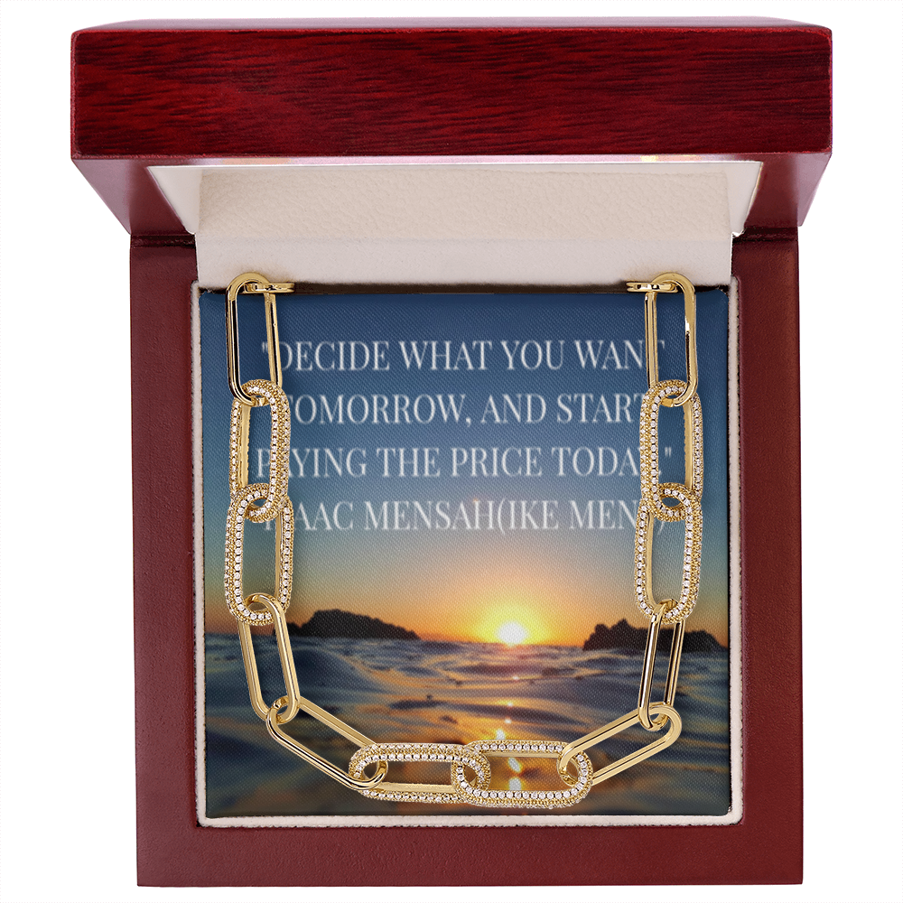 IKE MENS Quote Forever Linked Necklace