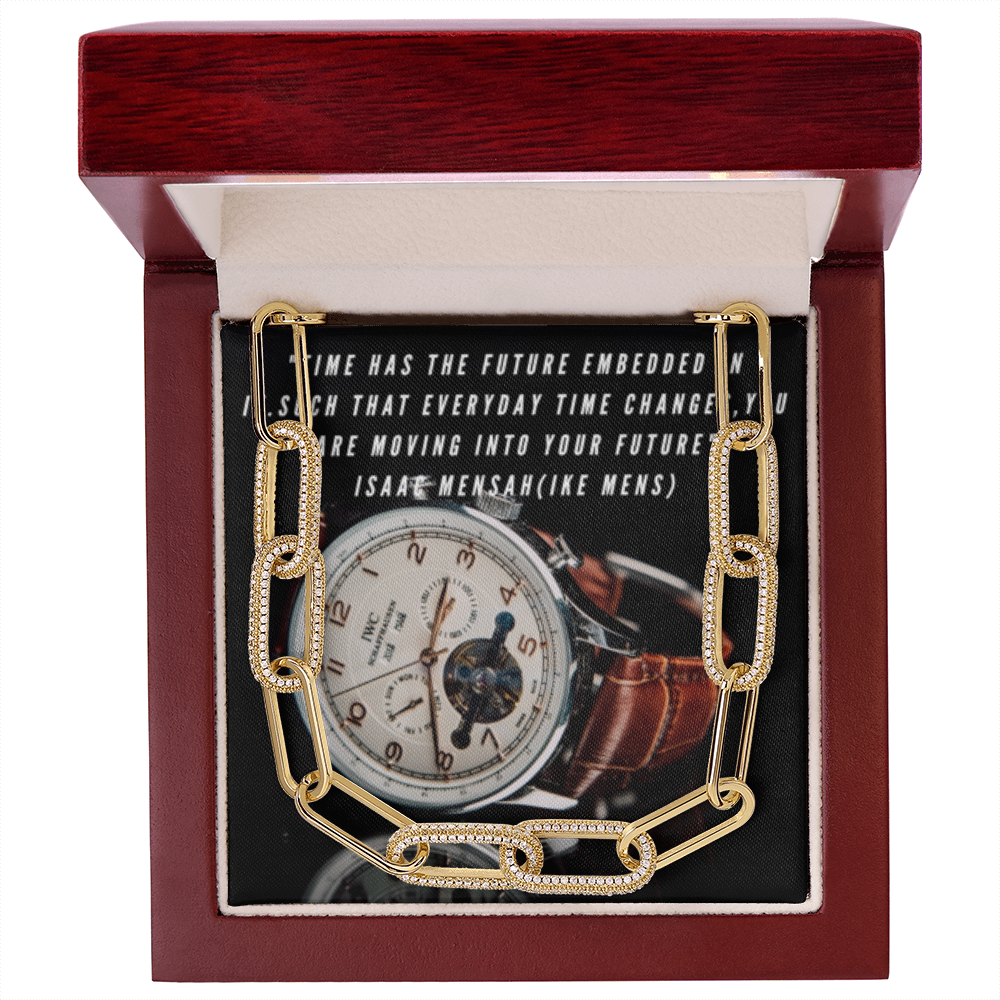IKE MENS Quote Forever Link Necklace
