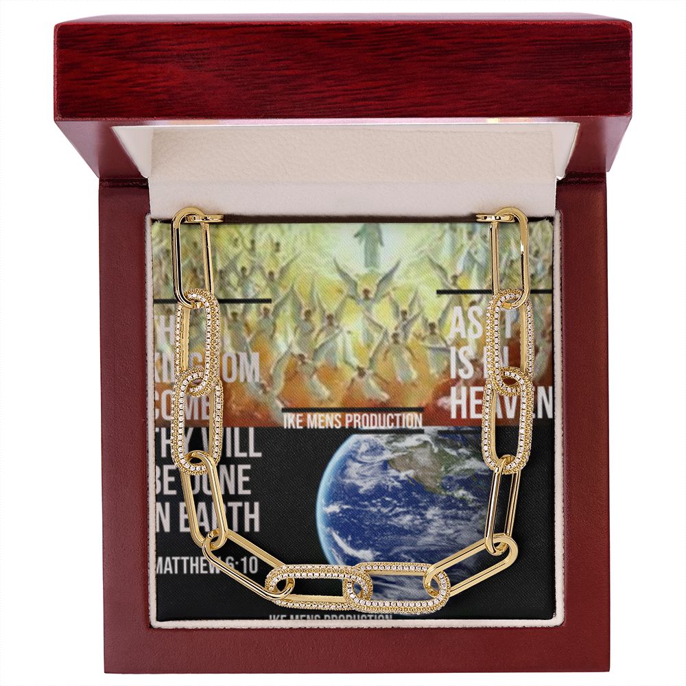 IKE MENS SCRIPTURE COLLAGE FOREVER LINKED NECKLACE