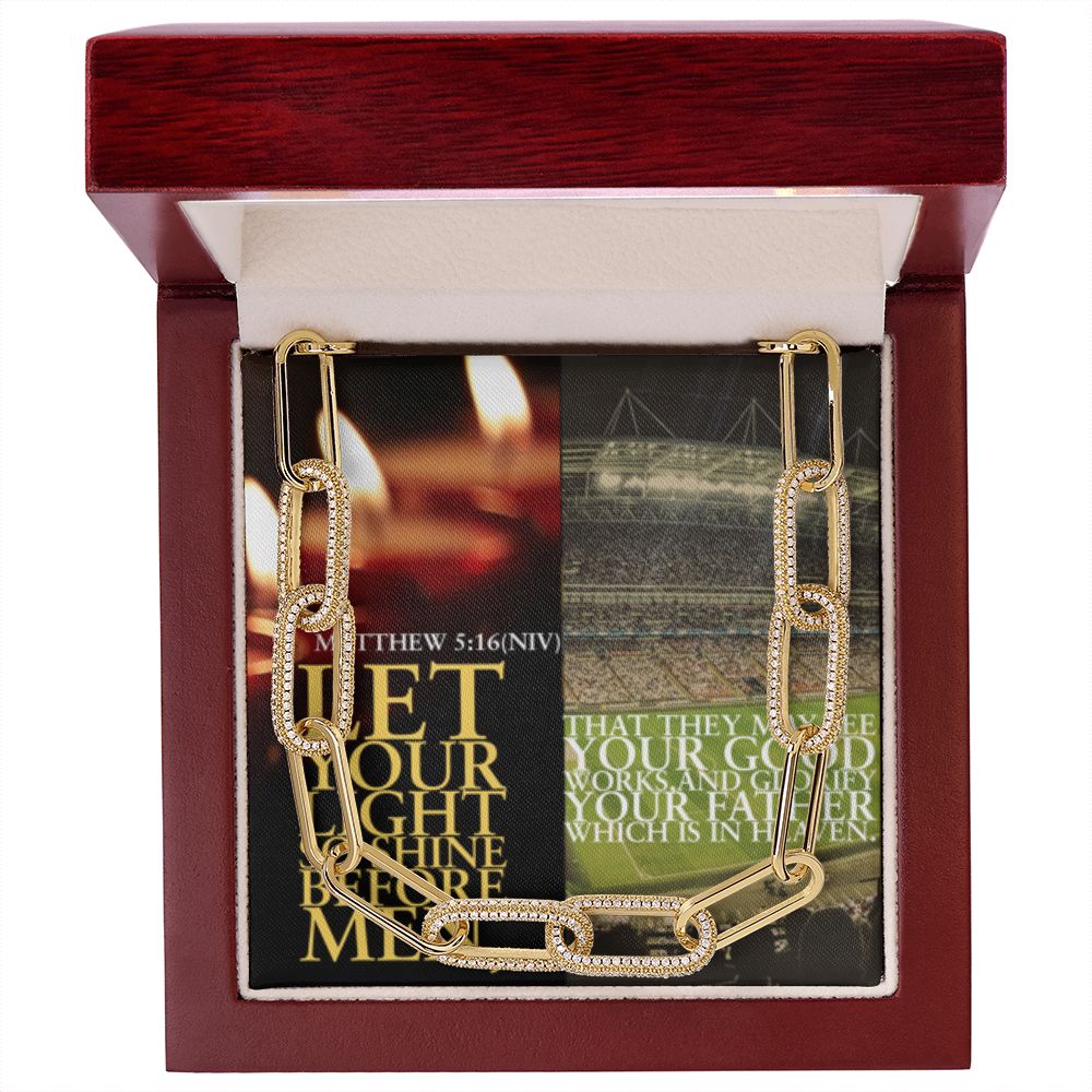 IKE MENS SCRIPTURE COLLAGE FOREVER LINKED NECKLACE