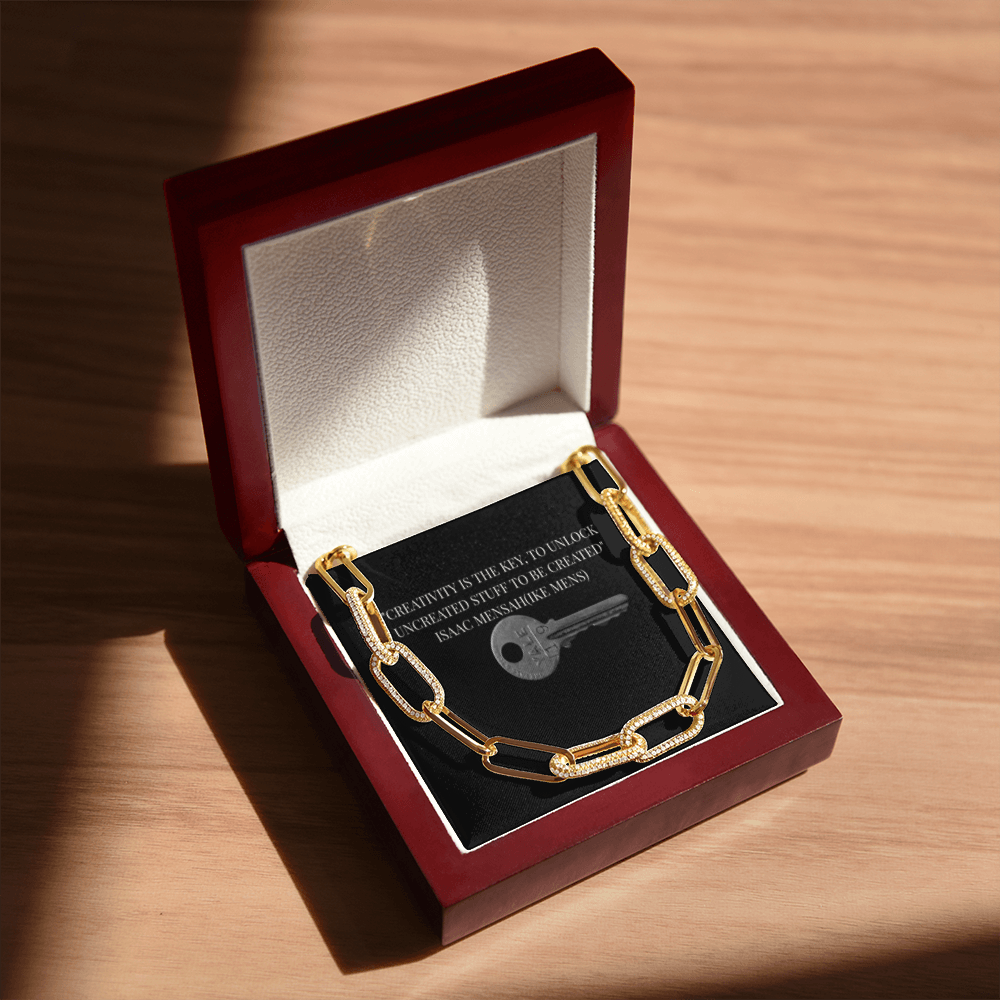 IKE MENS Quote Forever Linked Necklace