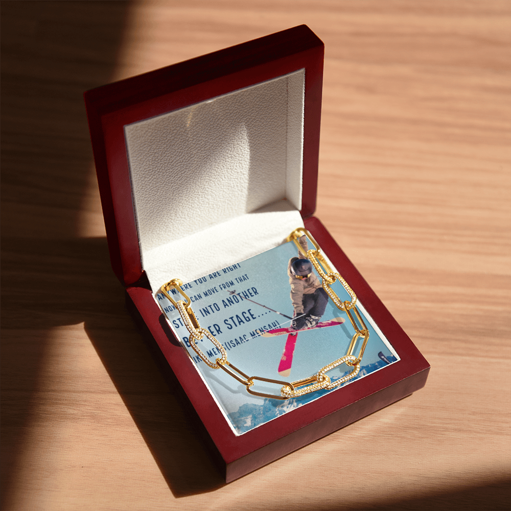 IKE MENS Quote Forever Linked Necklace
