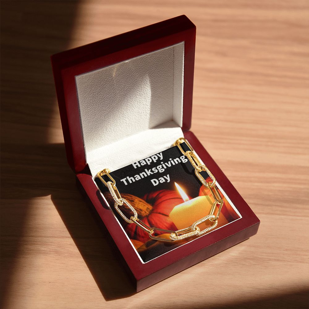 Happy Thanksgiving Day Forever Linked Necklace