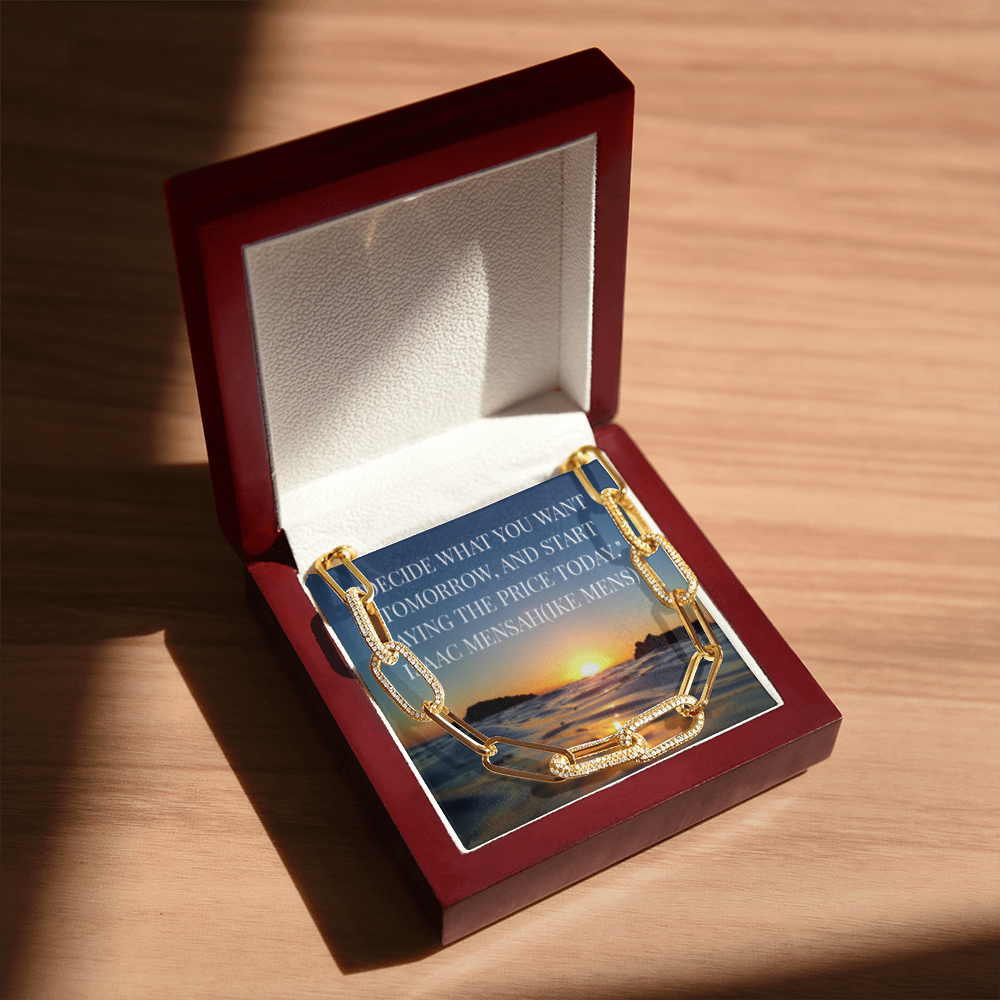 IKE MENS Quote Forever Linked Necklace