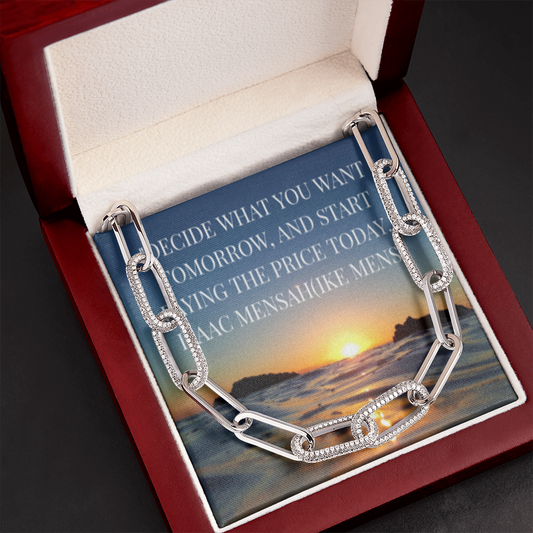 IKE MENS Quote Forever Linked Necklace