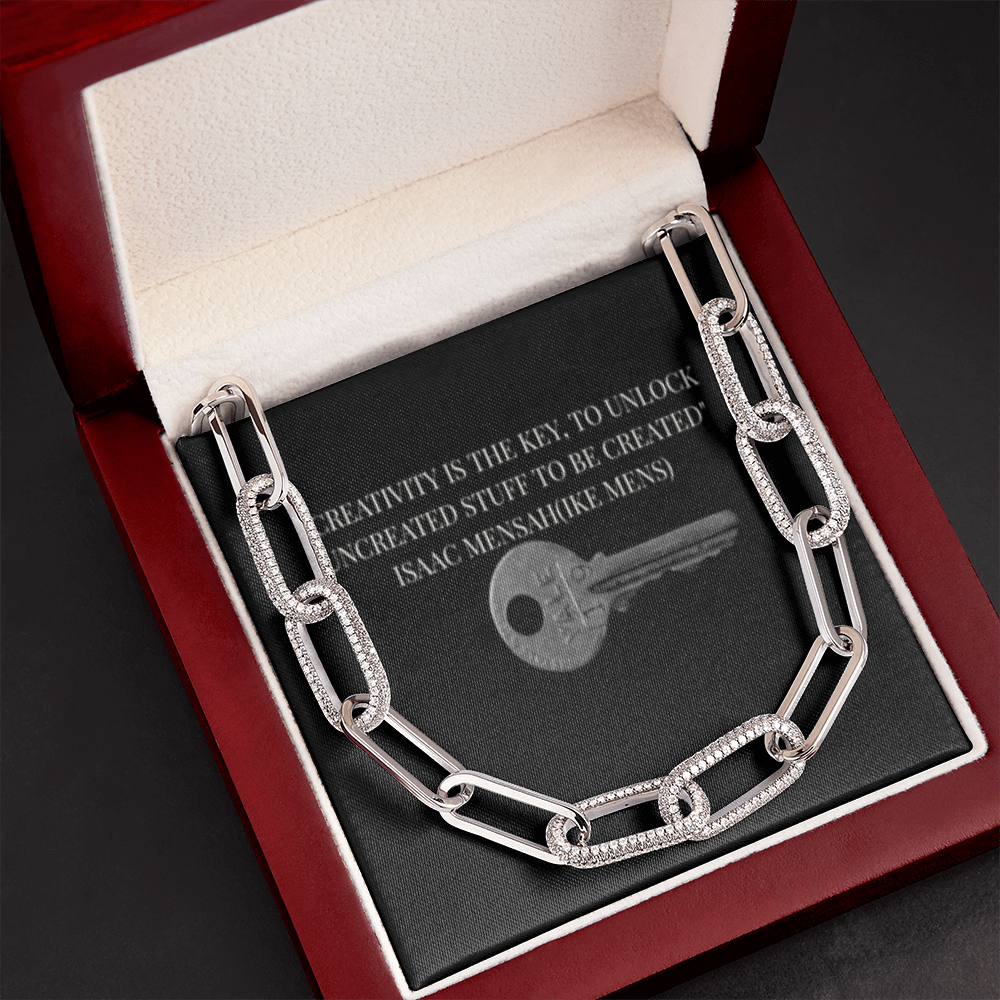 IKE MENS Quote Forever Linked Necklace