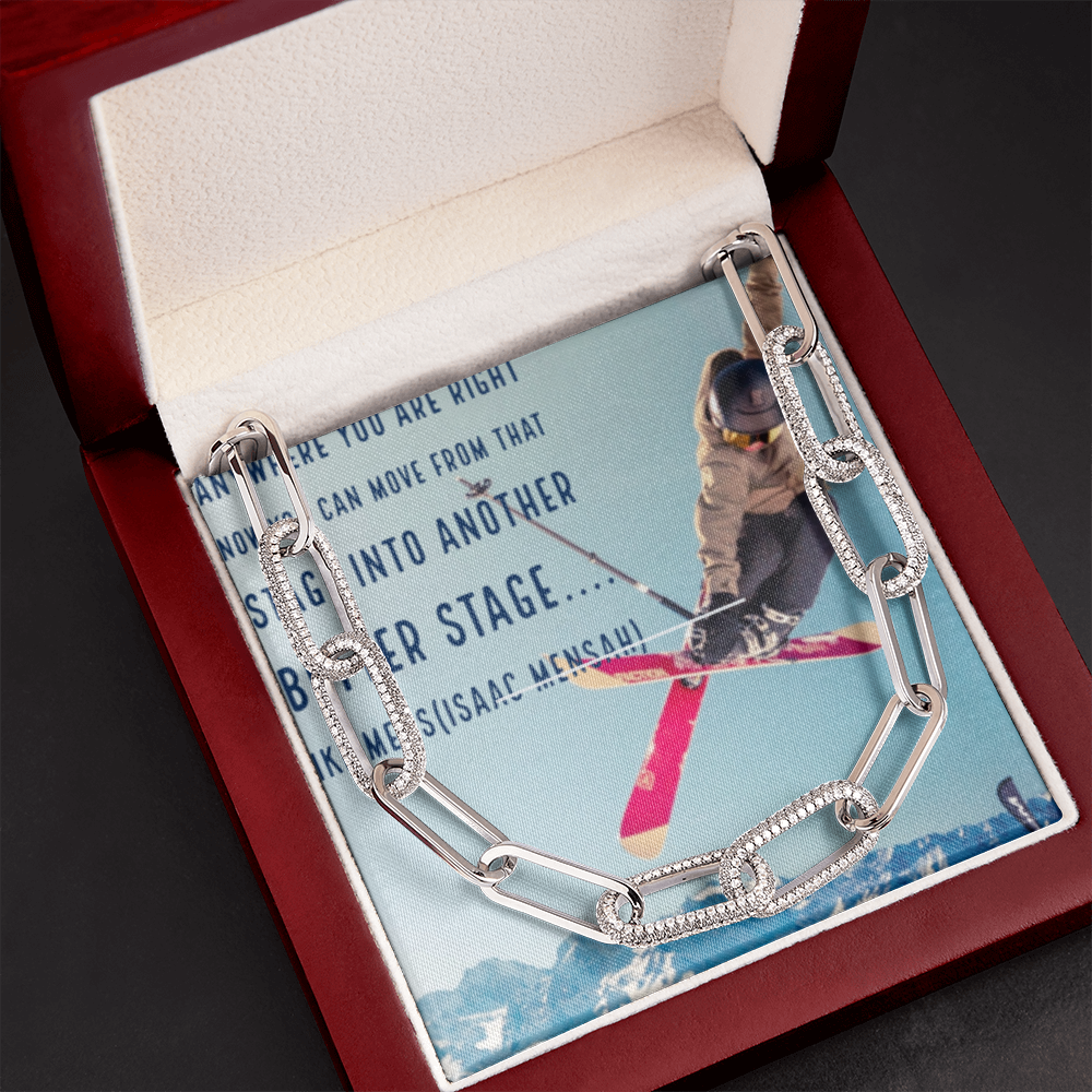 IKE MENS Quote Forever Linked Necklace