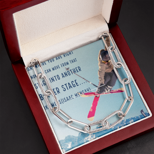 IKE MENS Quote Forever Linked Necklace