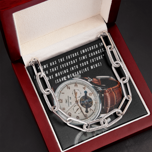 IKE MENS Quote Forever Link Necklace