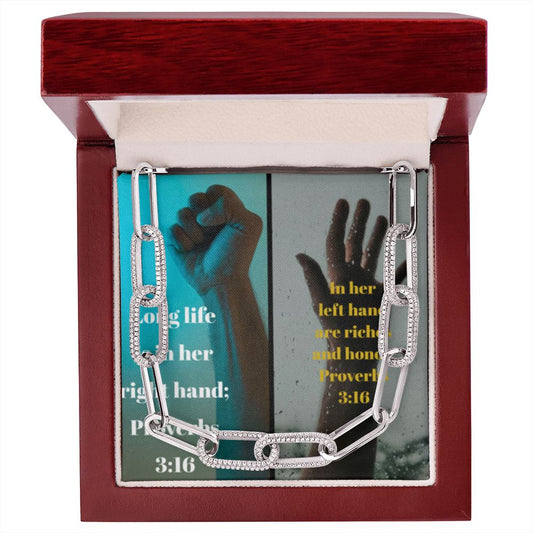 IKE MENS SCRIPTURE COLLAGE FOREVER LINKED NECKLACE