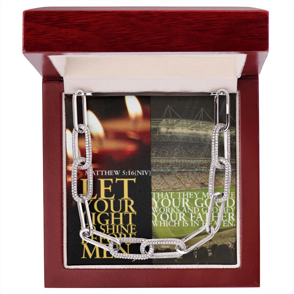IKE MENS SCRIPTURE COLLAGE FOREVER LINKED NECKLACE