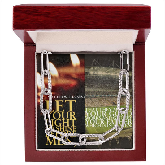 IKE MENS SCRIPTURE COLLAGE FOREVER LINKED NECKLACE