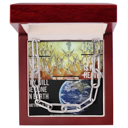 IKE MENS SCRIPTURE COLLAGE FOREVER LINKED NECKLACE