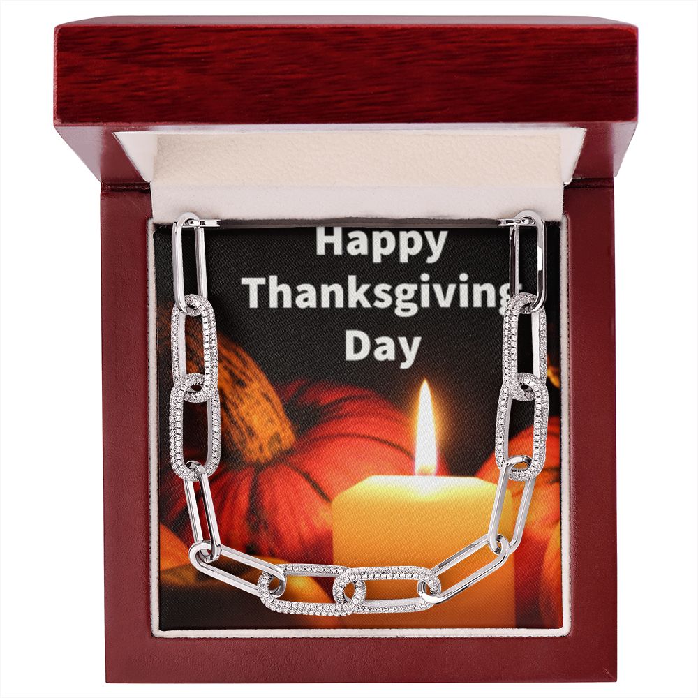 Happy Thanksgiving Day Forever Linked Necklace