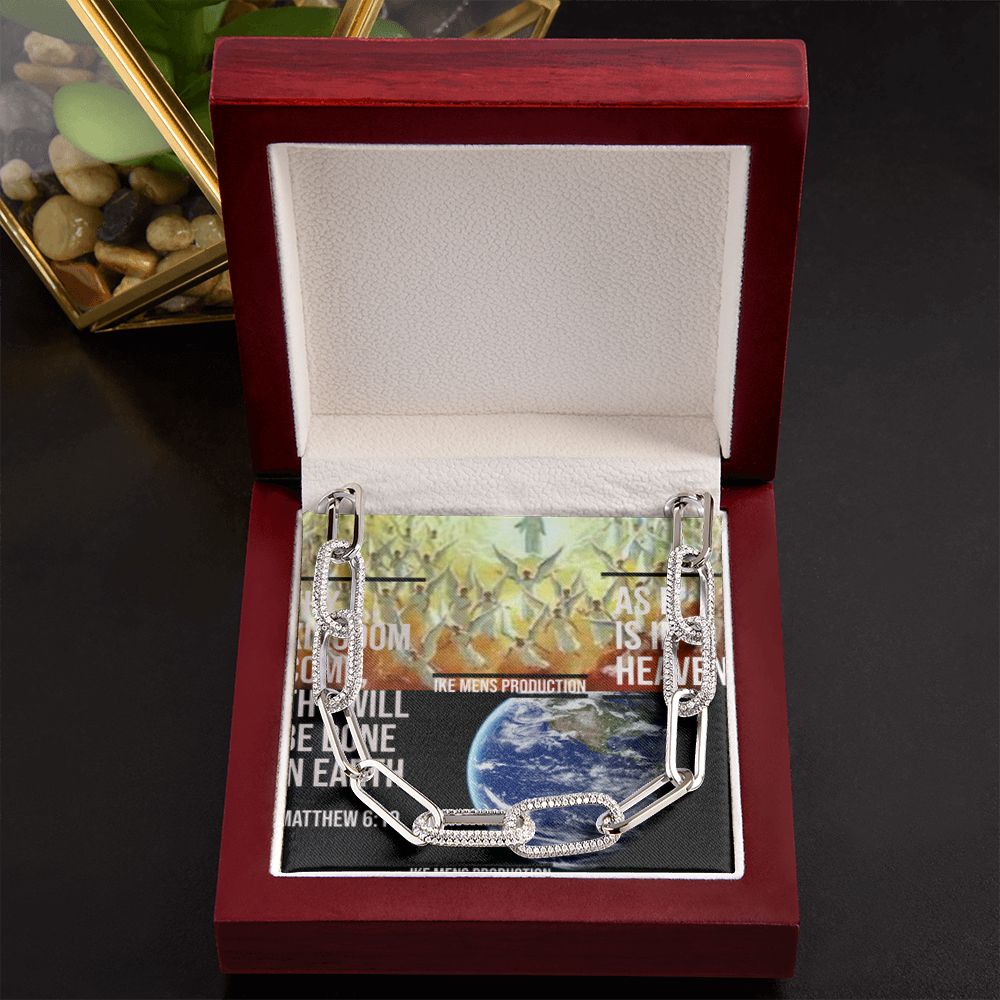IKE MENS SCRIPTURE COLLAGE FOREVER LINKED NECKLACE