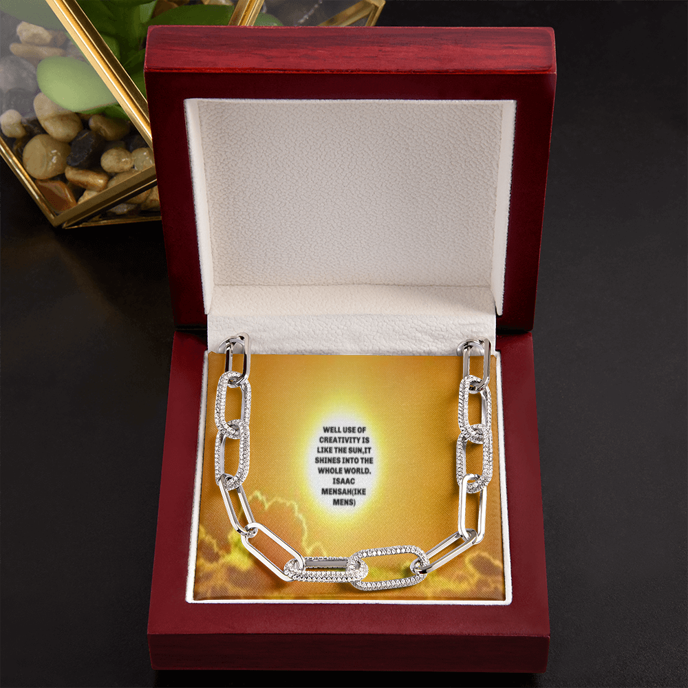 IKE MENS Quote Forever Linked Necklace