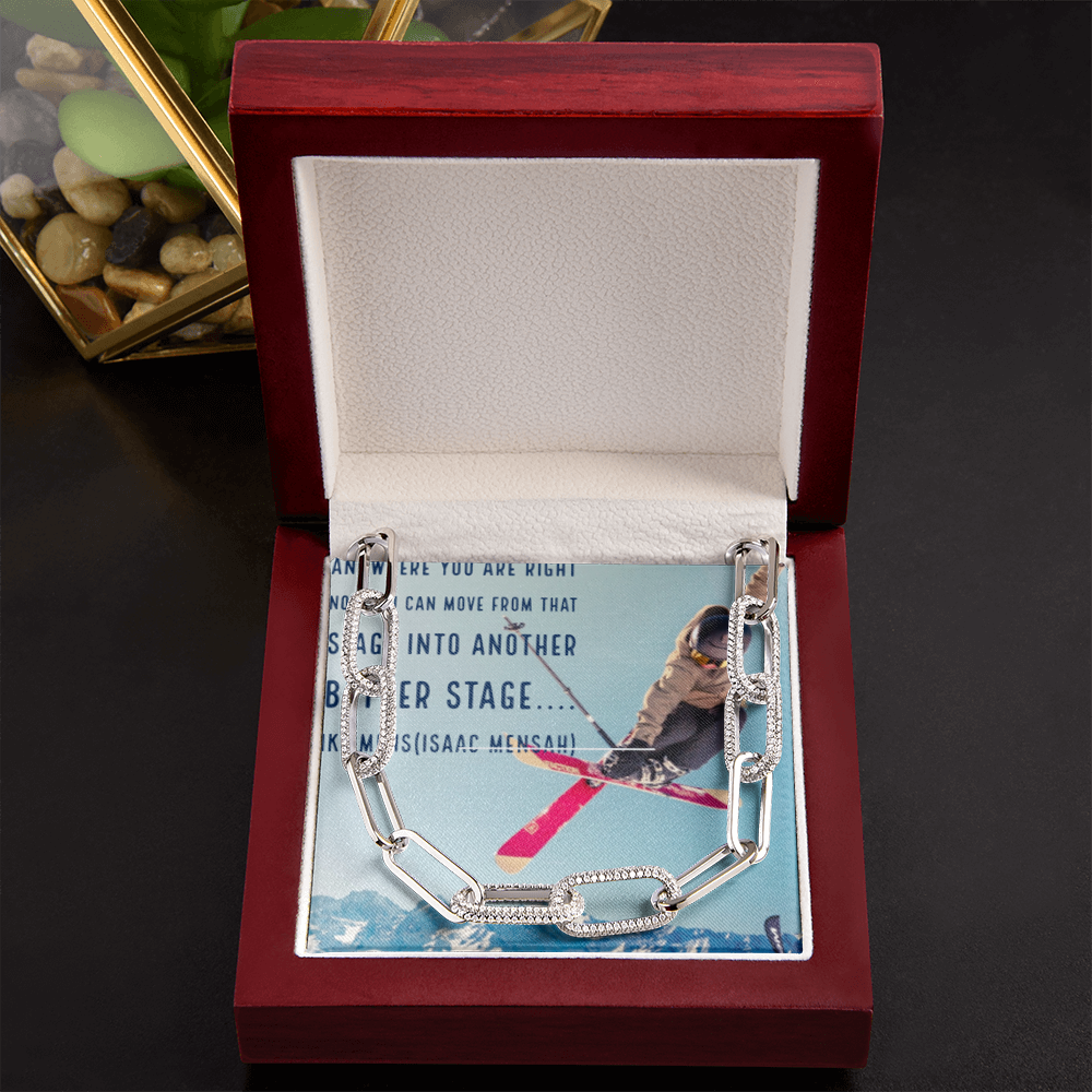 IKE MENS Quote Forever Linked Necklace