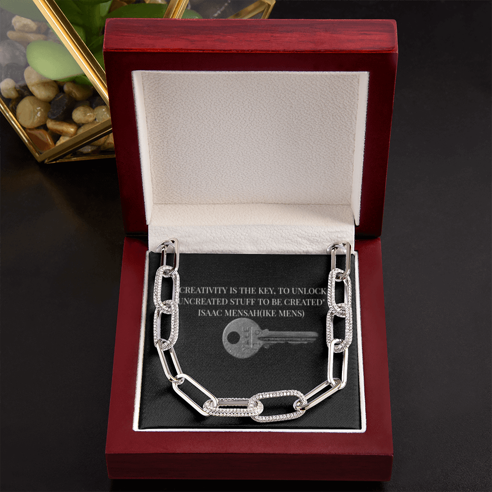 IKE MENS Quote Forever Linked Necklace
