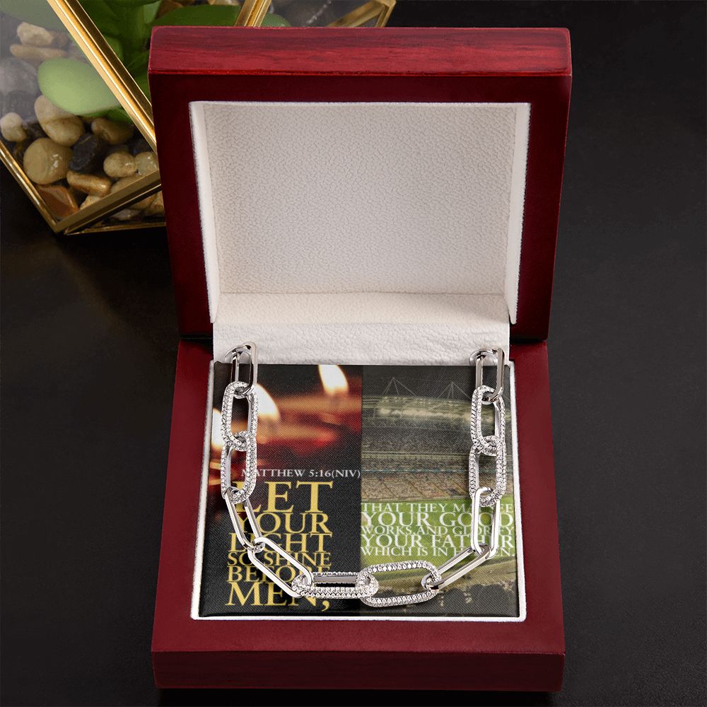 IKE MENS SCRIPTURE COLLAGE FOREVER LINKED NECKLACE