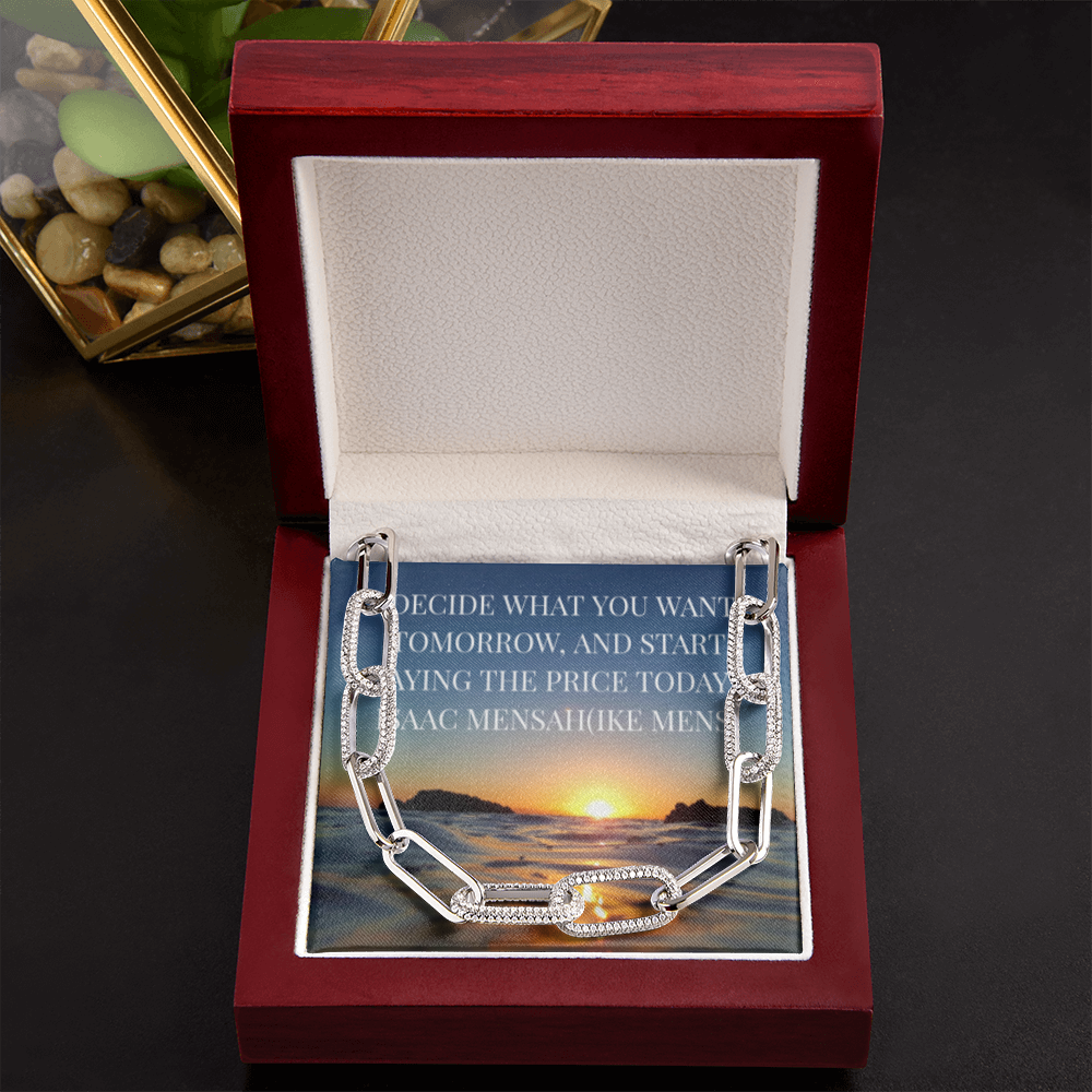 IKE MENS Quote Forever Linked Necklace