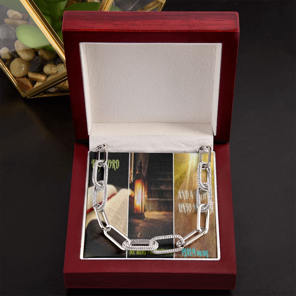 IKE MENS SCRIPTURE COLLAGE FOREVER LINKED NECKLACE