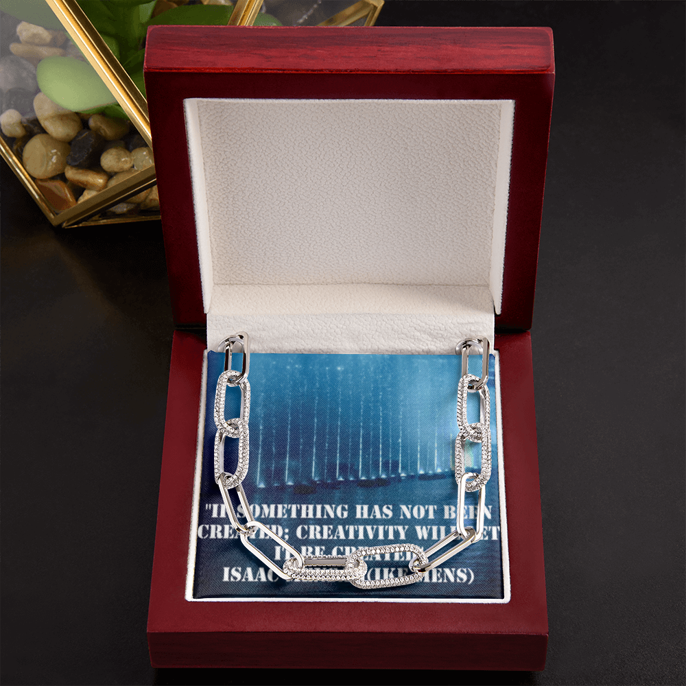 IKE MENS Quote Forever Linked Necklace