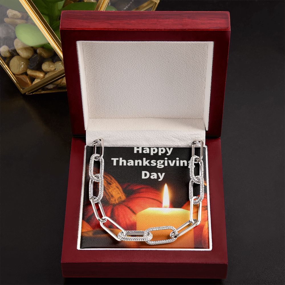 Happy Thanksgiving Day Forever Linked Necklace