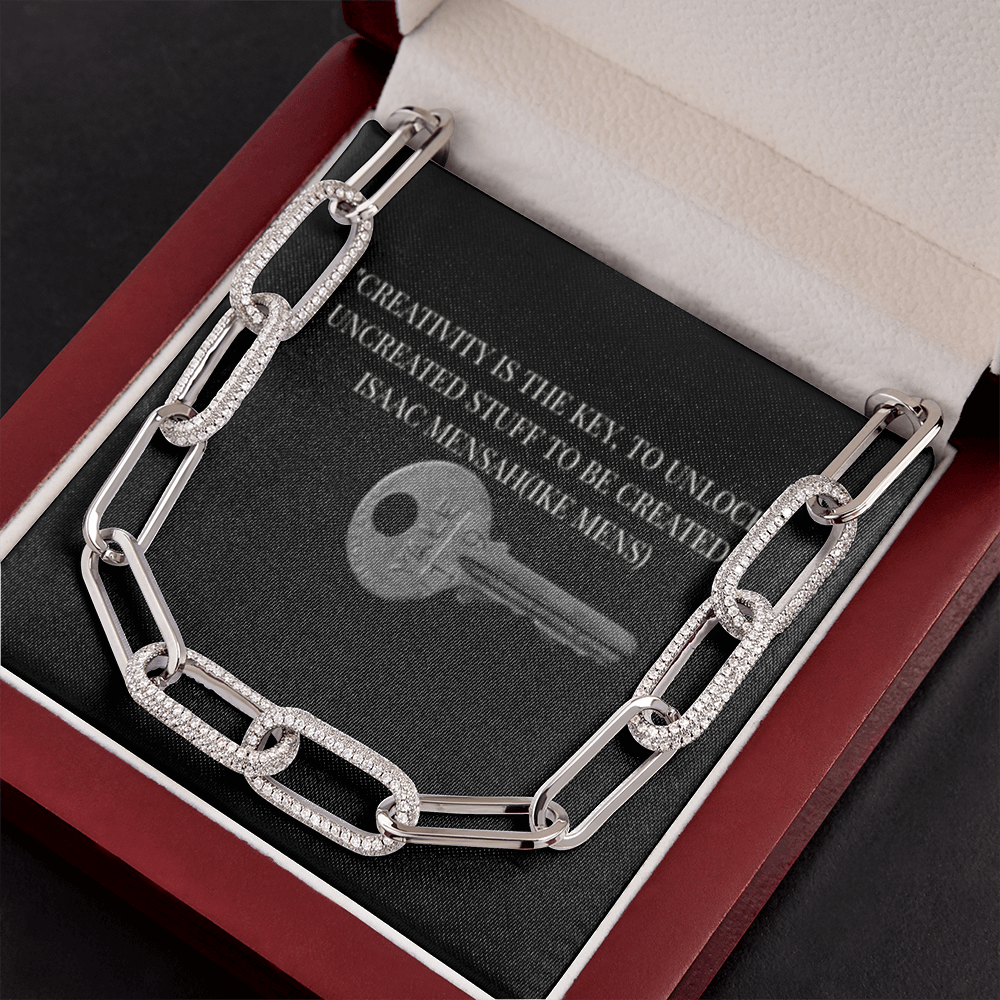 IKE MENS Quote Forever Linked Necklace