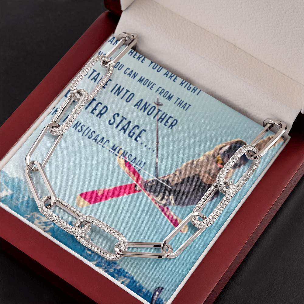 IKE MENS Quote Forever Linked Necklace