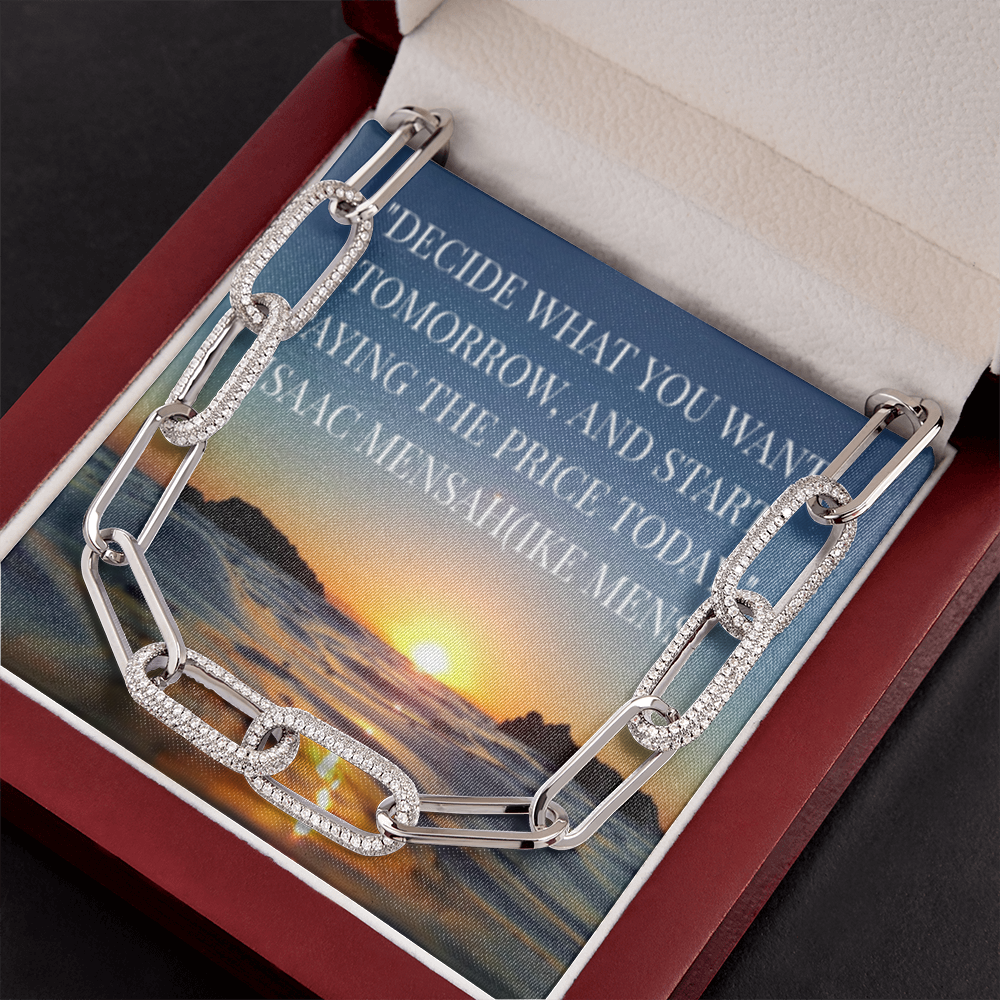 IKE MENS Quote Forever Linked Necklace