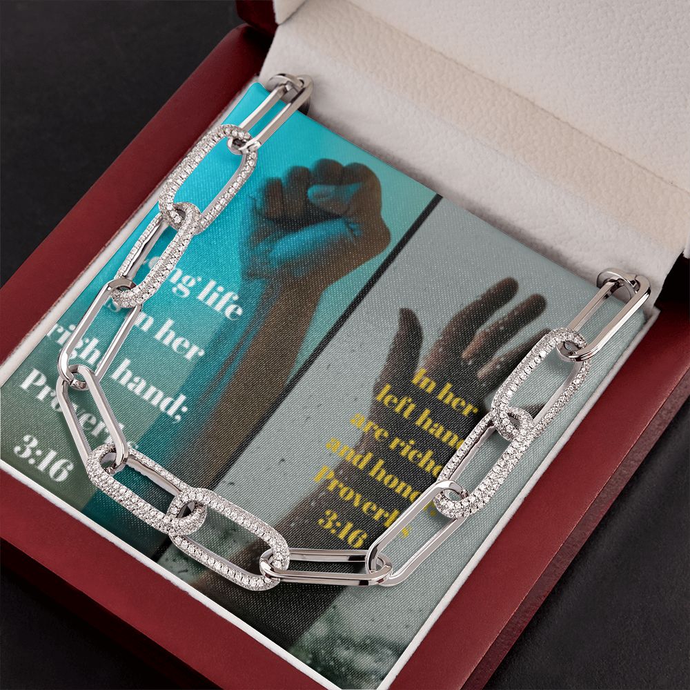 IKE MENS SCRIPTURE COLLAGE FOREVER LINKED NECKLACE