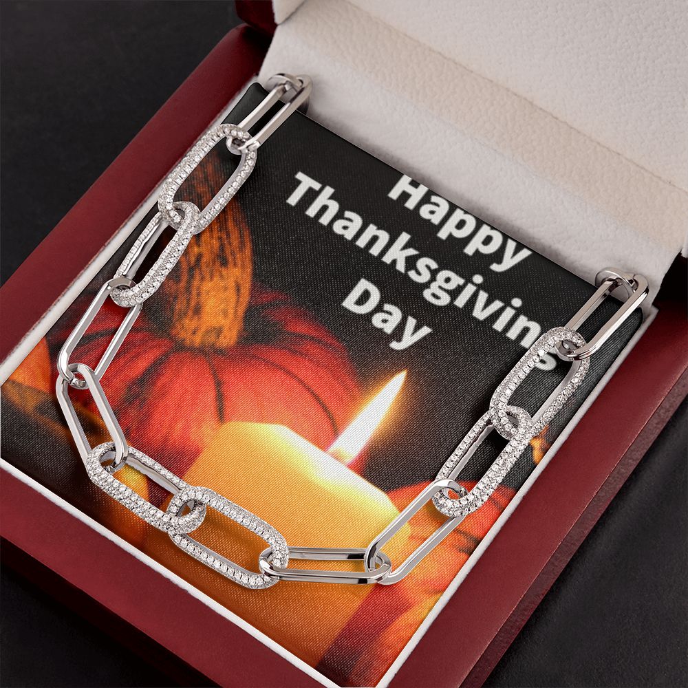 Happy Thanksgiving Day Forever Linked Necklace