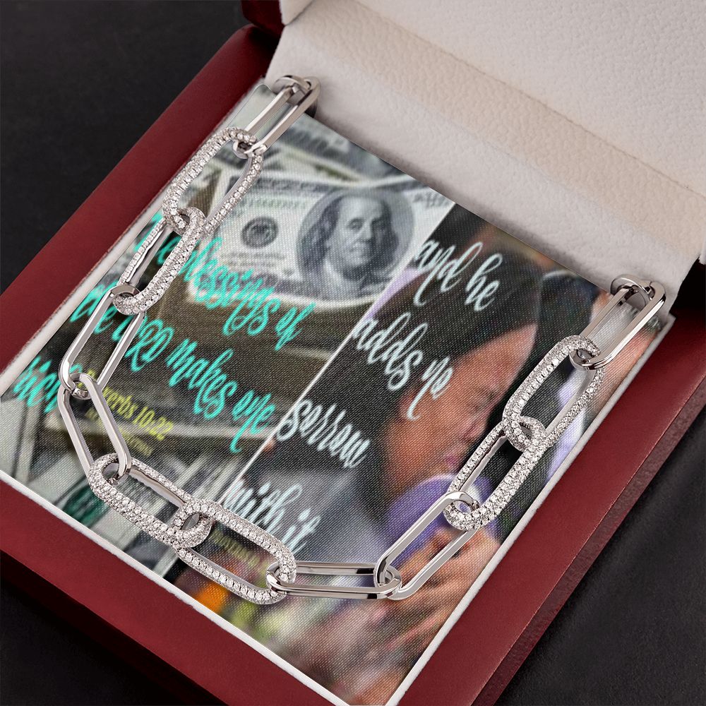IKE MENS SCRIPTURE COLLAGE FOREVER LINKED NECKLACE