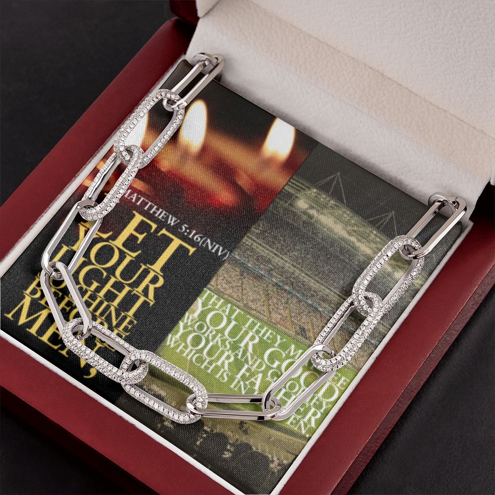 IKE MENS SCRIPTURE COLLAGE FOREVER LINKED NECKLACE