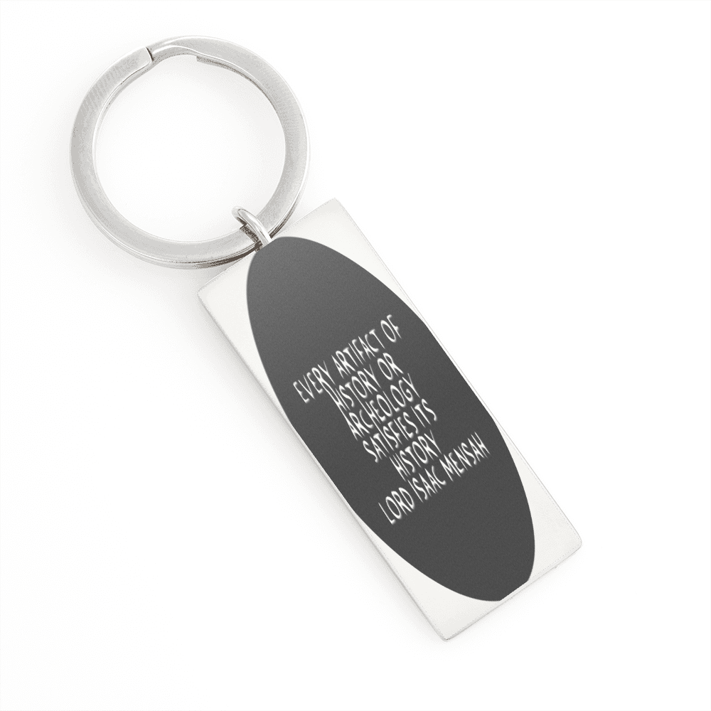 IKE MENS Quote Stainless Steel Rectangle Keychain