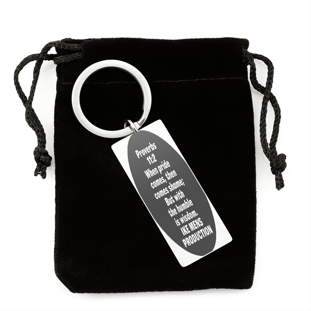 Proverbs Engraved Stainless Steel Rectangle Keychain