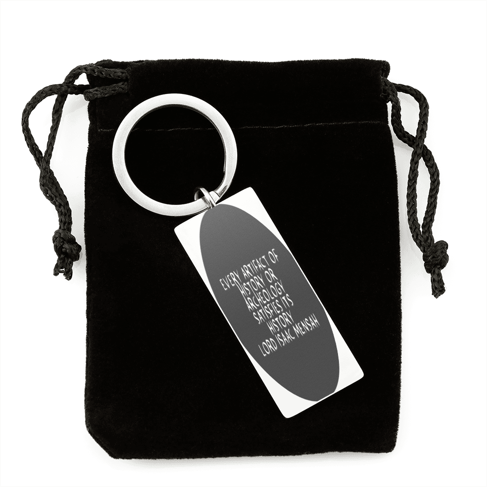 IKE MENS Quote Stainless Steel Rectangle Keychain